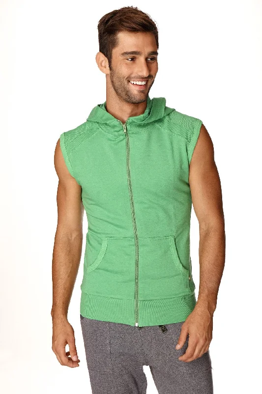 Sports Fashion Sleeveless Yoga Hoodie (Bamboo Green)