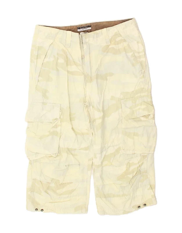 Soft Comfort BASICLINE Mens Capri Cargo Trousers W32 Medium Green Camouflage Cotton