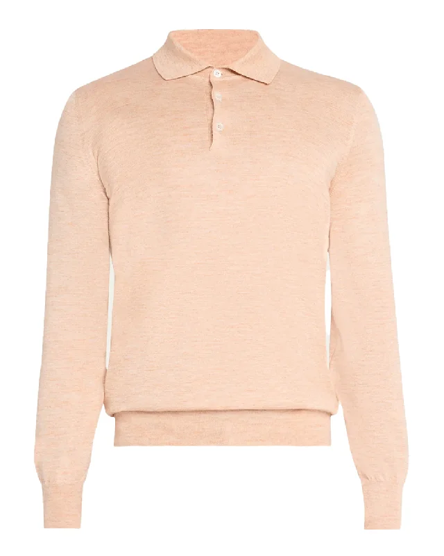Elegant Temperament Apricot Polo Sweater
