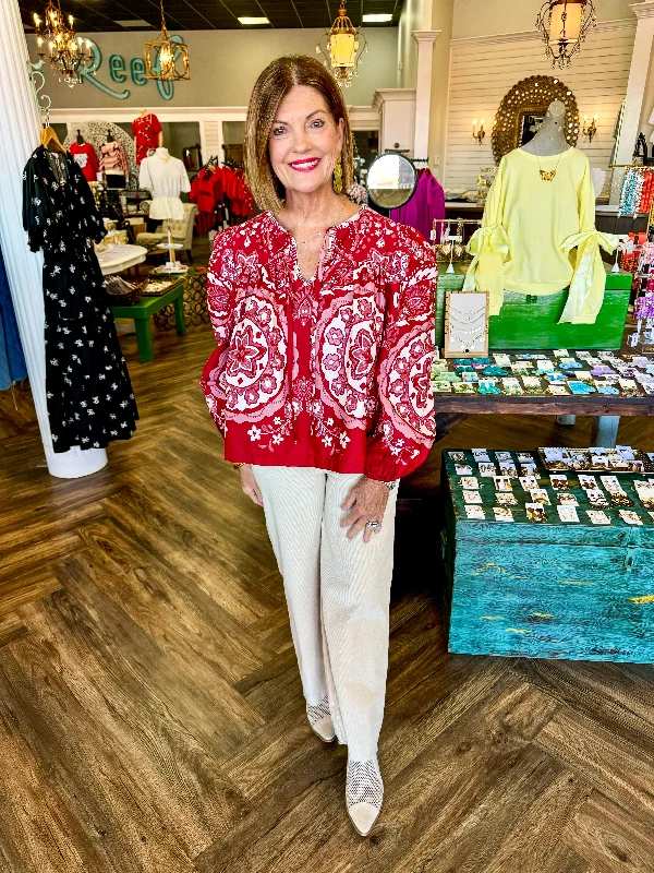 Trendy Wear Wine Medallion Top