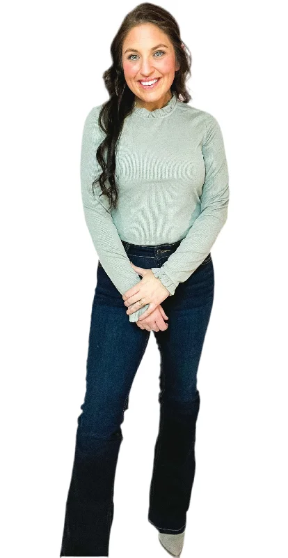 Comfortable Wear Grey Ribbed Knit Bodysuit