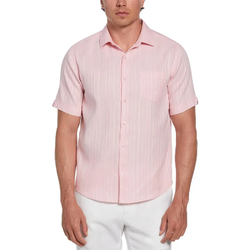 Exquisite Craftsmanship Cubavera Mens Collar Linen Button-Down Shirt