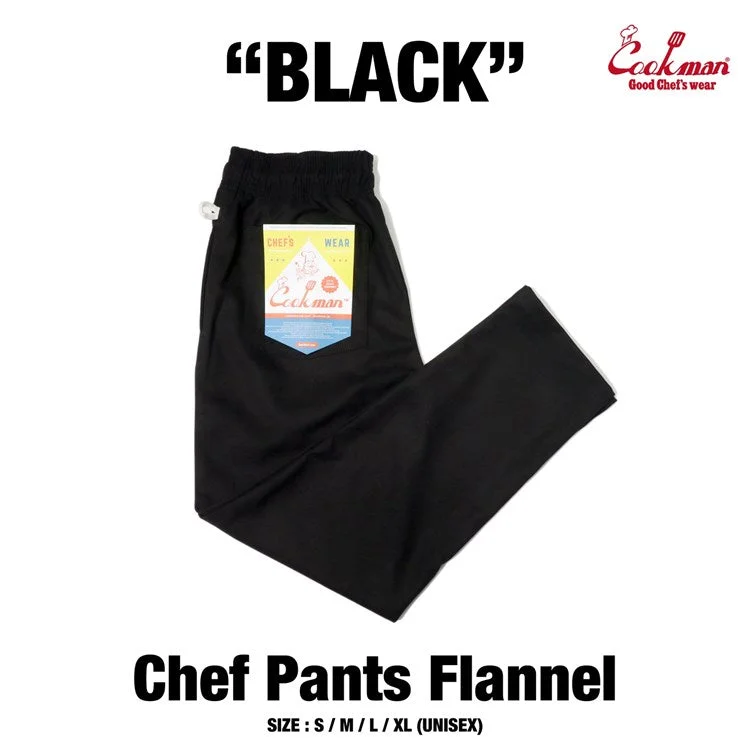 Noble And Elegant Cookman Chef Pants - Flannel : Black