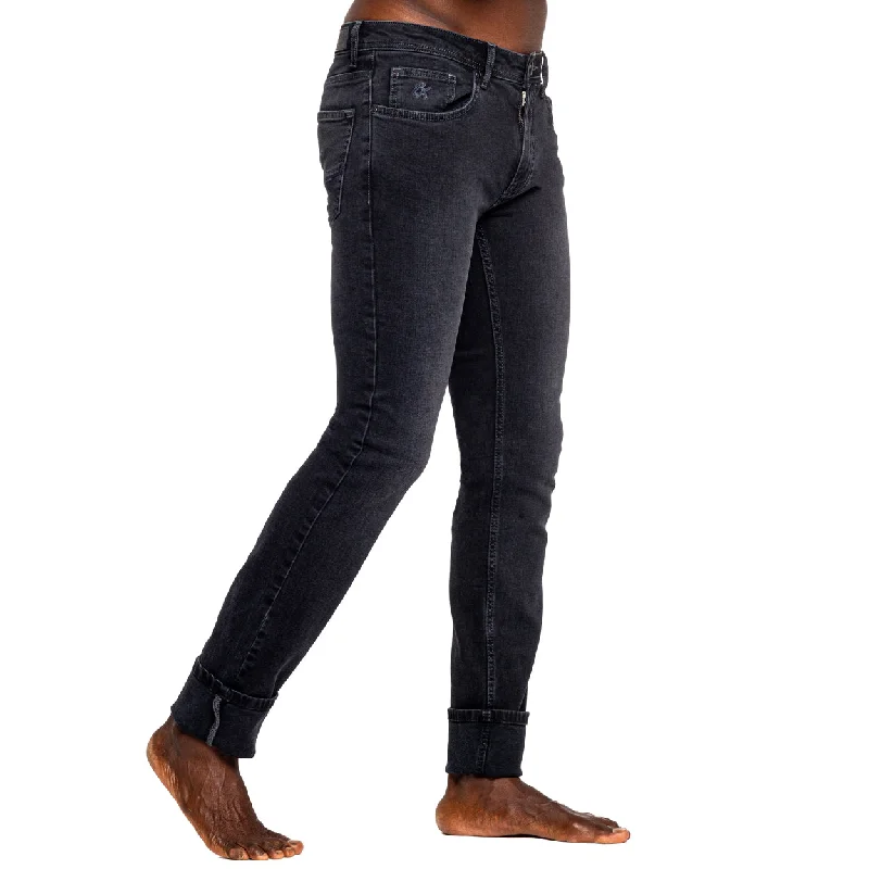 Elegant Style Black Slim Fit Denim Jeans