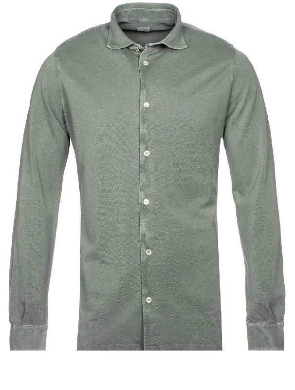 Personal Charm Piquet Giza Knitted Shirt Green