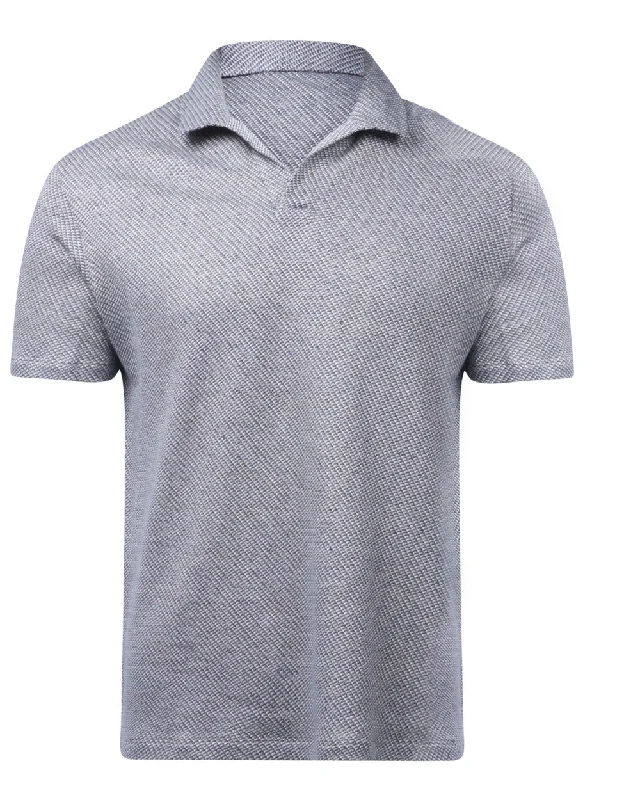 Fashion Expert Waffle Knit Open Collar Polo