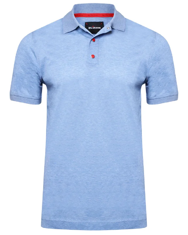 Sports Style Sky Blue Snap Polo