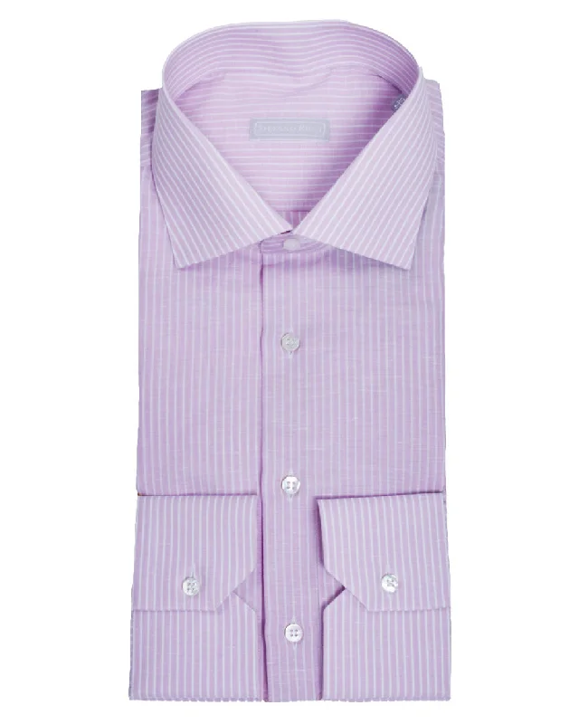 High-end Wear Pink Striped Dress Shirt