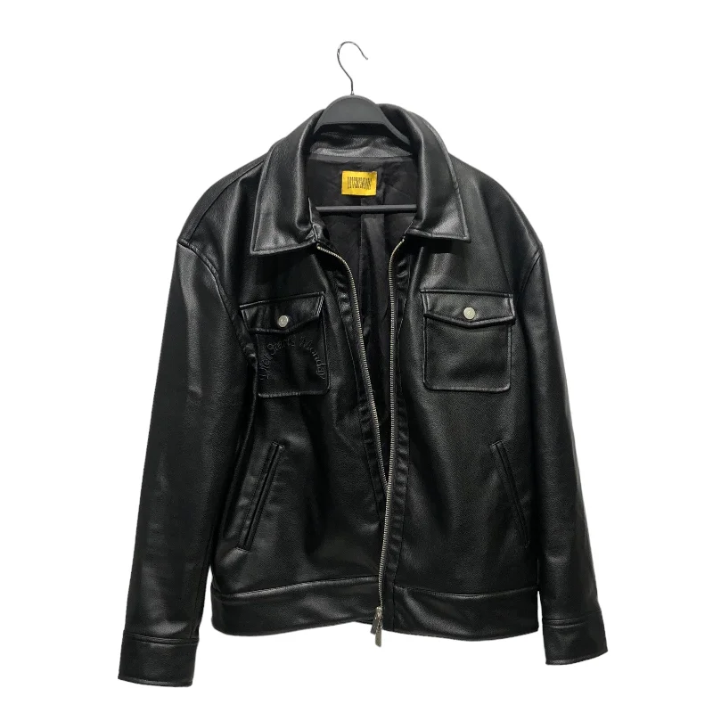 Simple Style DIETSTARTSMONDAY/Leather Jkt/XXL/BLK/