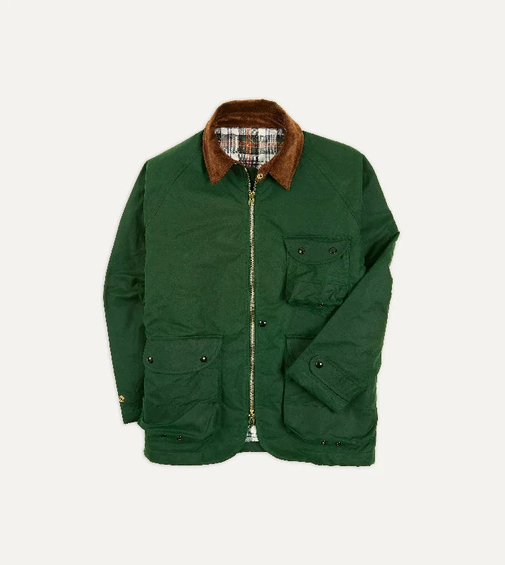 Classic Style Green Waxed Coverall Jacket