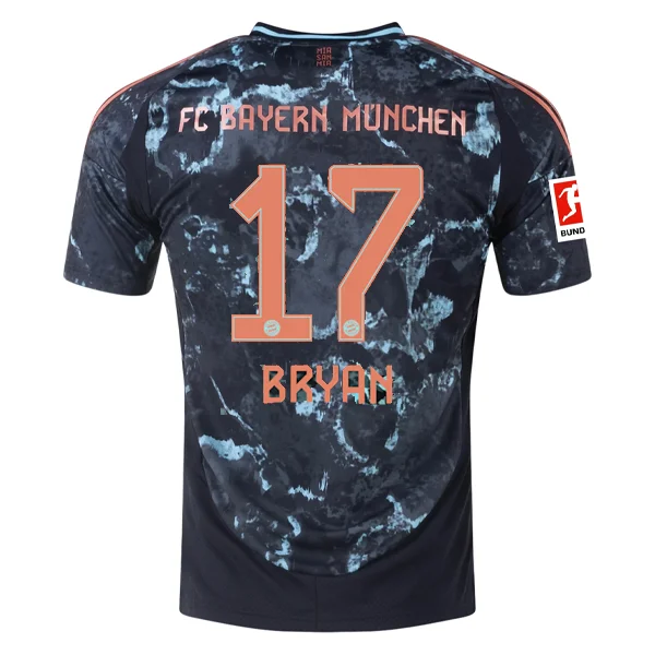 Basic Comfort adidas Bayern Munich Bryan Zaragoza Away Jersey w/ Bundesliga Patch 24/25 (Black/Copper/Blue)