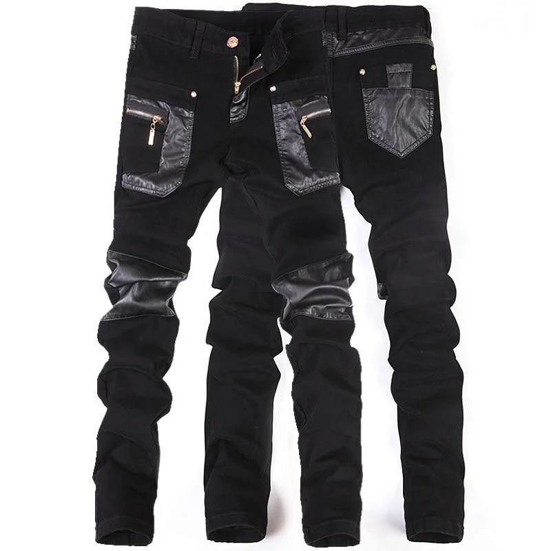 Weekend Comfort Hip Hop Leather Pants For Men