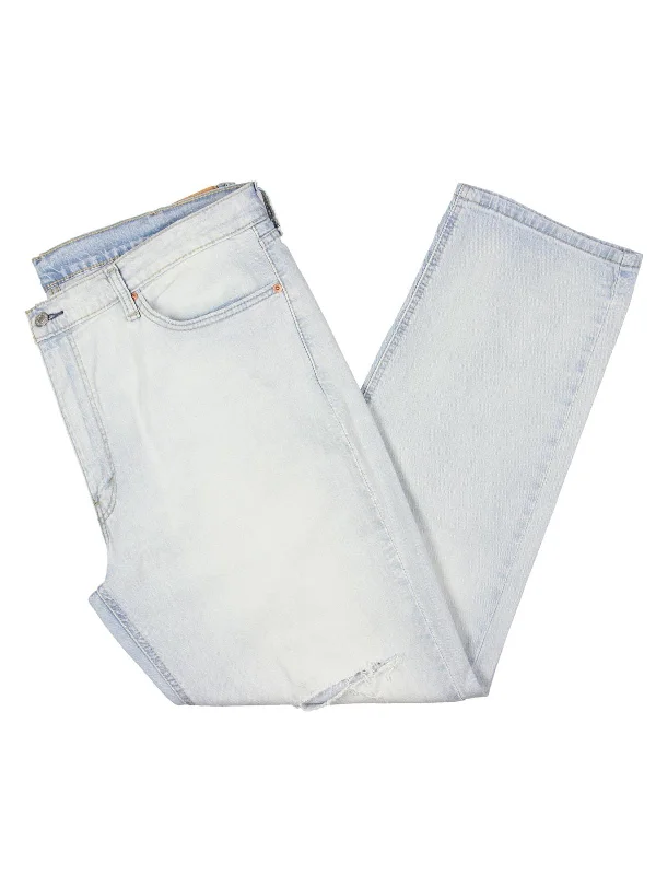 End Of The Year Mens Light Wash Denim Bootcut Jeans