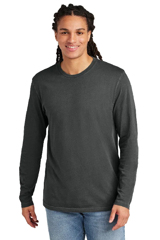 High-end Design District Mens District Wash Long Sleeve Crewneck T-Shirt - Graphite Grey - New