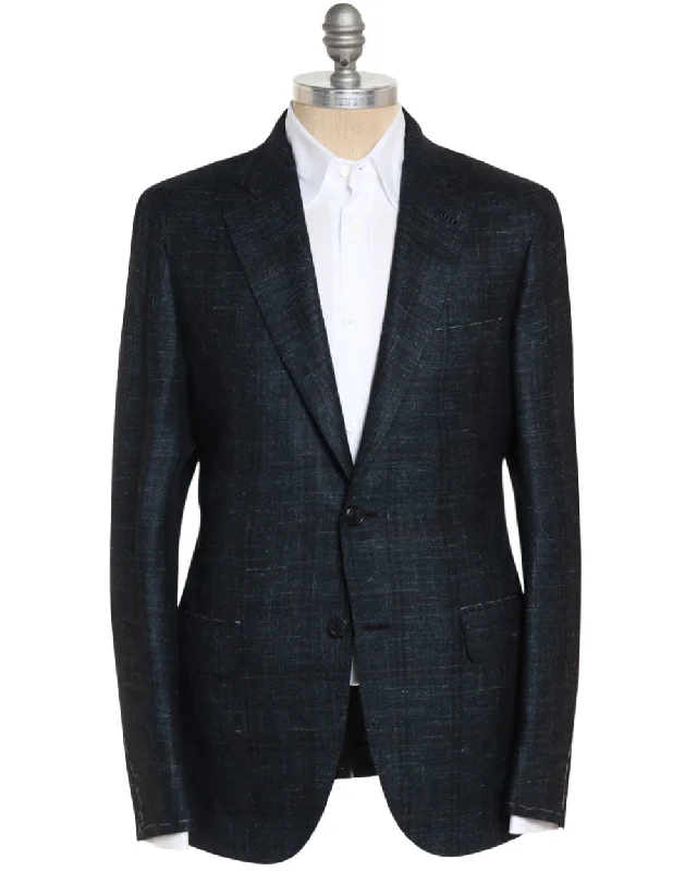 Bottom And Versatile Dark Green and Black Cashmere Blend Plaid Plume Sportcoat