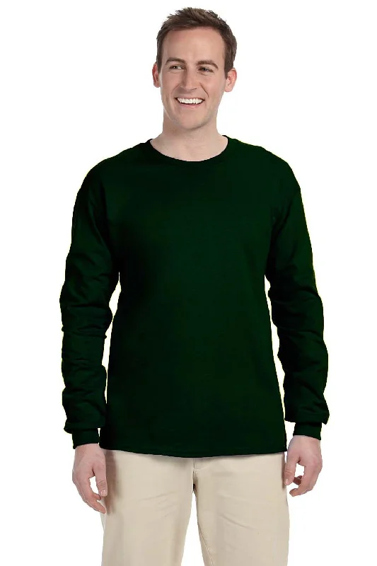 Casual And Casual Gildan Mens Ultra Long Sleeve Crewneck T-Shirt - Forest Green