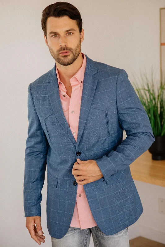 Cute Style Men's Western Sport Coat with Elbow Patch