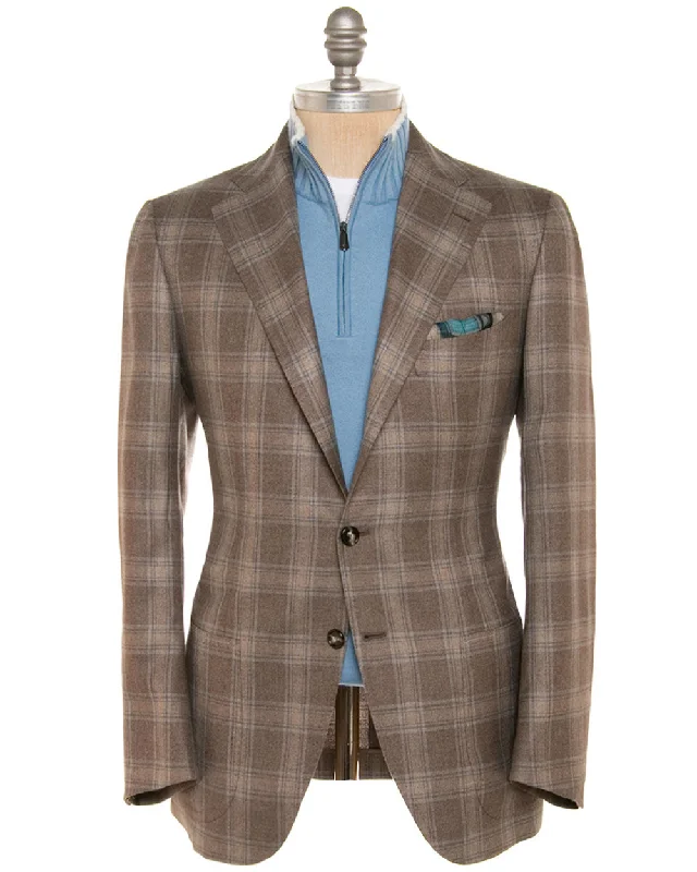 Celebrity Style Brown and Teal Plaid Sportcoat