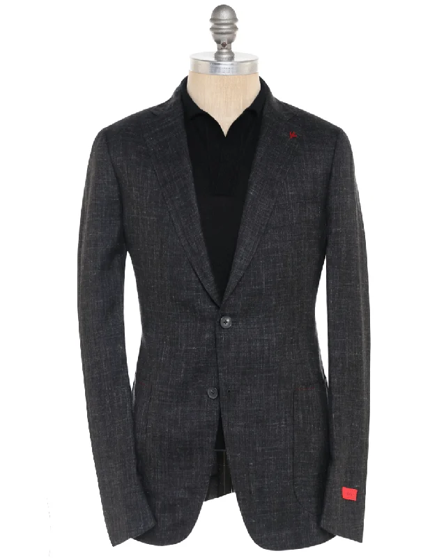 Diamond Series Dark Grey Silk Blend Heathered Sportshirt
