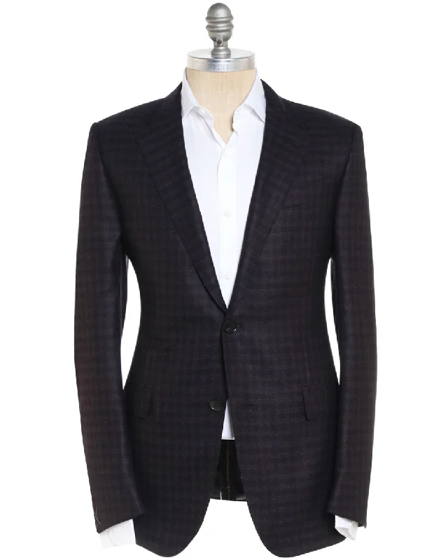Unique Design Brown and Burgundy 15MilMil15 Checked Sportcoat