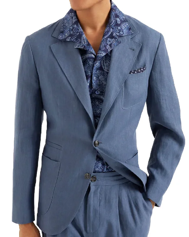 Party Wear Ocean Blue Linen Sportcoat