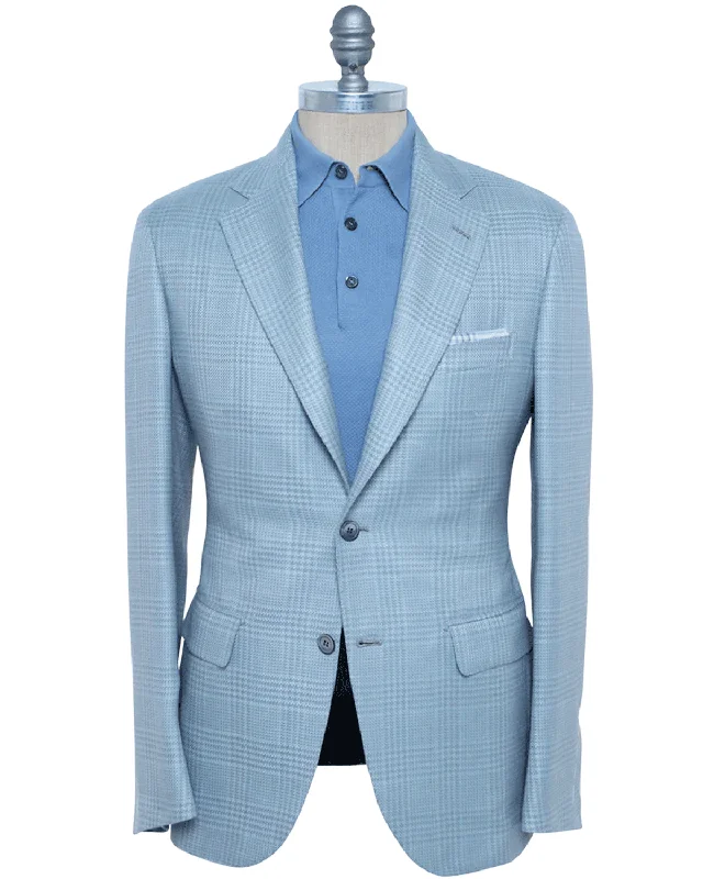 Nightclub Style Pearl Grey and Light Blue Sportcoat