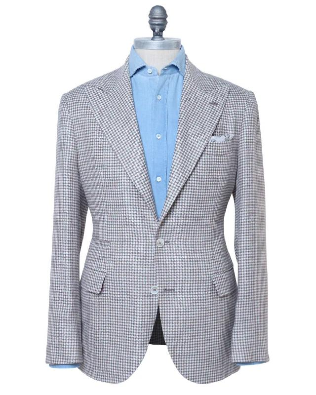 Innovative Design Brown and White Check Deconstructed Sportcoat