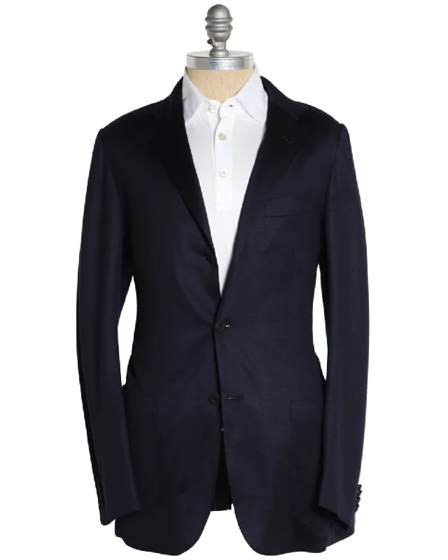 Elegant Tailoring Solid Navy Wool Sportcoat