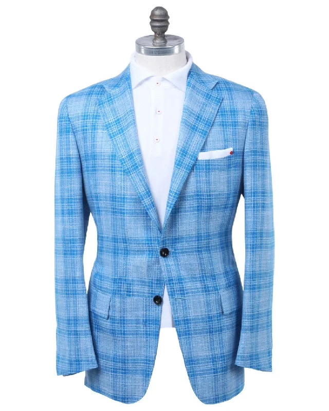 Leisure Travel High Blue and White Plaid Sportcoat
