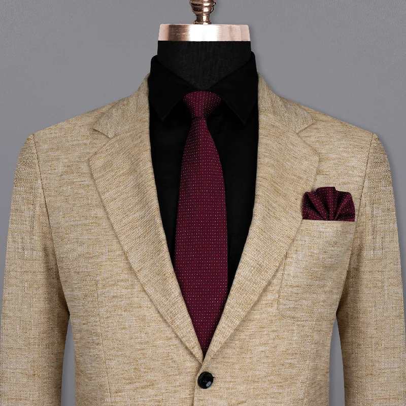 Chic Outfits Sandrift Brown Luxurious Linen Sports Blazer