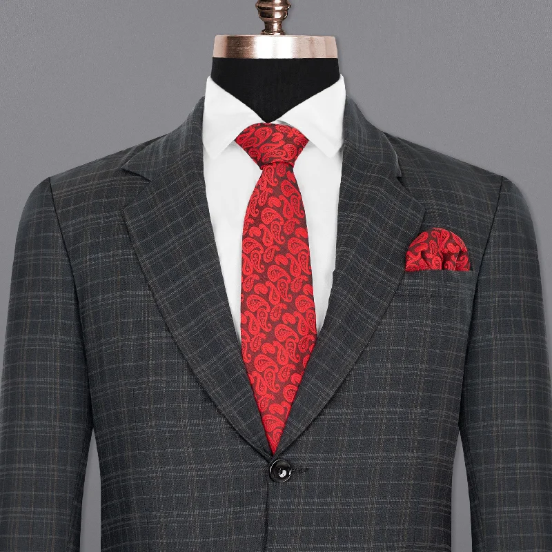 Free And Casual Shark Gray Plaid Wool Rich Blazer
