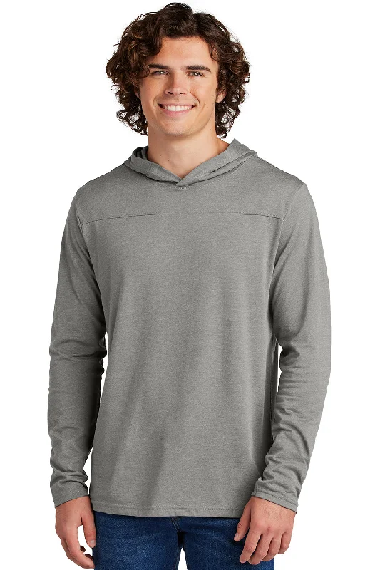 Short Design Sport-Tek Mens Halftime Long Sleeve Hooded T-Shirt Hoodie - Heather Vintage Grey - New