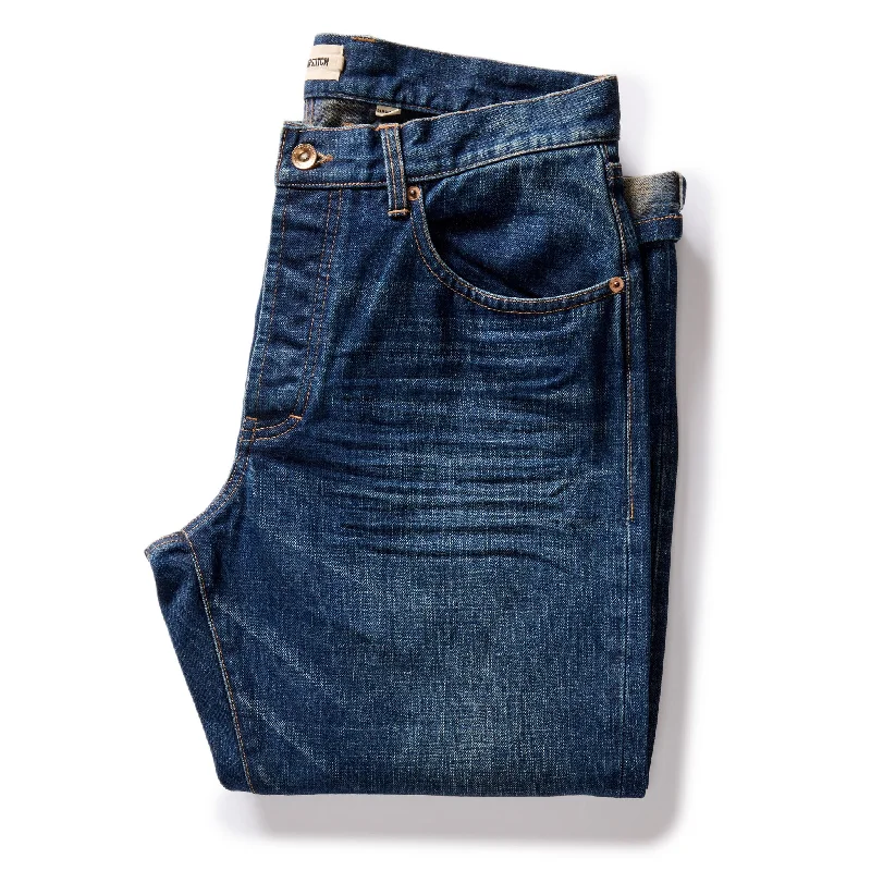 Luxury And Elegant The Democratic Brushed Back Jean in Collins Resin Wash Selvage Denim
