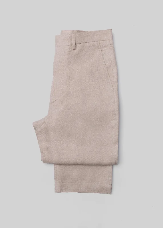High Street Design French Linen Flat Front Trouser