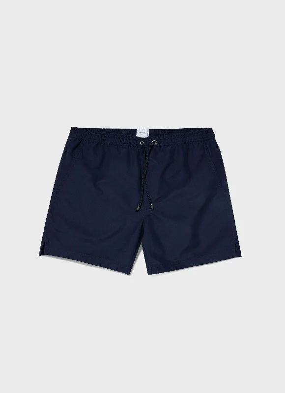 Urban Sense Men's Drawstring Swim Shorts in Navy