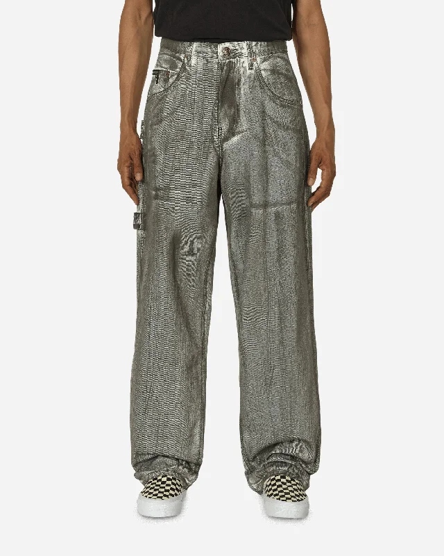 Minimal Style Painted Chain Jeans Black