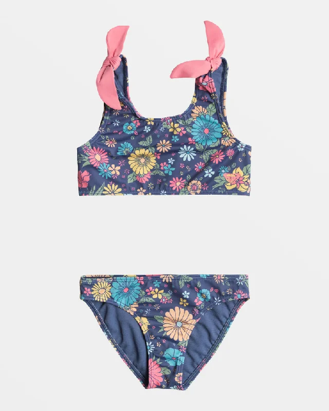 New Products Roxy Girls Baja Baby Crop Top Bikini-Bijou Blue