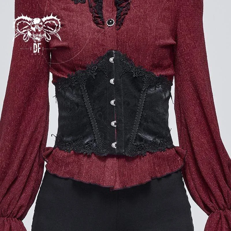 Versatile Itinerary Women's Gothic Floral Strappy Underbust Corset